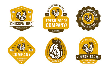 Big Set of Quality Vintage Rooster Emblems, Badges and Logo designs. Cock Vector Illustration. Great for Farms, Poultry Business, Organic Foods, Butchery, Meat Stores, Restaurants etc.