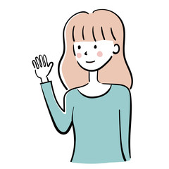 手を振る女性