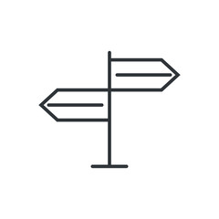 Signpost icon, line icon isolated
