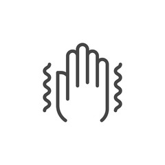 Fototapeta premium Outline Icon Trembling, Symptoms Illness Pneumonia, Coronavirus,