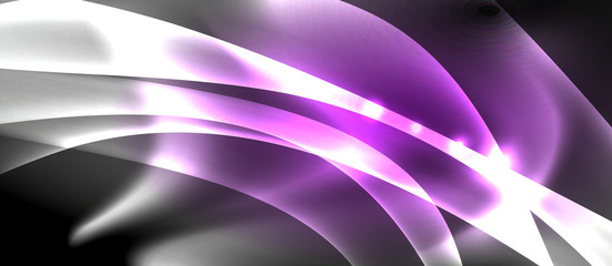 Abstract background. Shiny design neon waves with light effects, techno trendy design. Vector Illustration For Wallpaper, Banner, Background, Card, Book Illustration, landing page