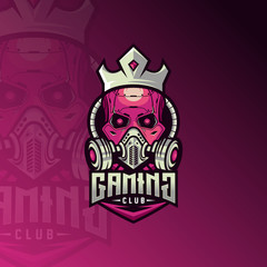 Skull esport logo design inspiration for gaming club. Skull robot esport logo