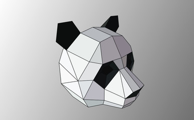 polygonal black and white abstract panda vector illustration. Web design page icon element. © Frozen Design