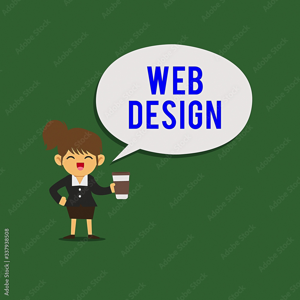  writing note showing web design. business concept for website development designing and process of c