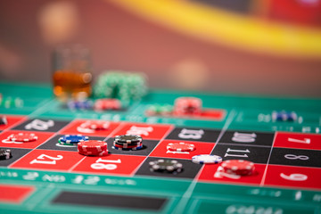 Roulette table at the casino