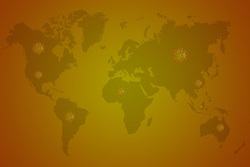 Fototapeta na wymiar Mapa COVID 19 Pandemia Coronavirus en Wuhan China