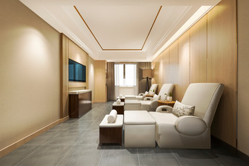 3d rendering spa and massage wellness in hotel suite