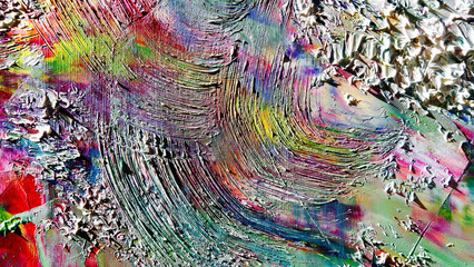 Colorful abstract background wallpaper. Modern motif visual art.  Mixtures of oil paint. Trendy...