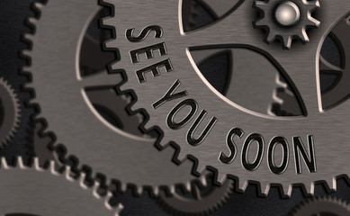 Conceptual hand writing showing See You Soon. Concept meaning used for saying goodbye to someone and going to meet again soon