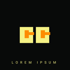 Obraz premium Modern creative shaped GG, GG, G, G logo. Initial Logo Designs Templete with Black Background. Vector Illustration