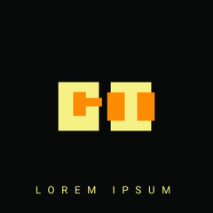 Obraz premium Modern creative shaped GI, IG, G, I logo. Initial Logo Designs Templete with Black Background. Vector Illustration