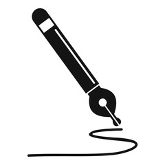 Writing ink pen icon. Simple illustration of writing ink pen vector icon for web design isolated on white background