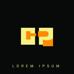 Obraz premium Modern creative shaped GP, PG, G, P logo. Initial Logo Designs Templete with Black Background. Vector Illustration