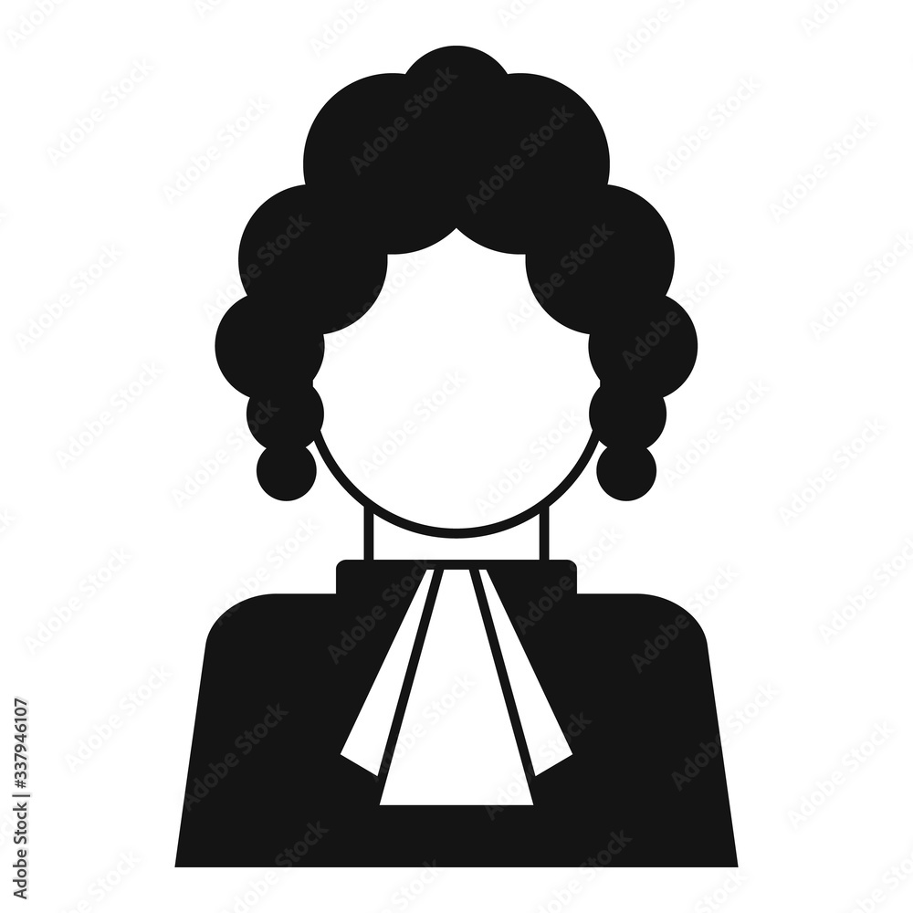 Poster judge person icon. simple illustration of judge person vector icon for web design isolated on white 