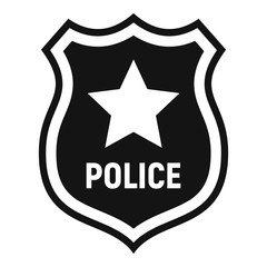 Police badge icon. Simple illustration of police badge vector icon for web design isolated on white background