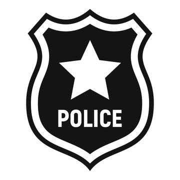 Police badge icon. Simple illustration of police badge vector icon for web design isolated on white background