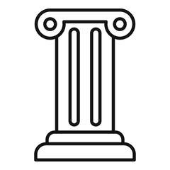 Justice column icon. Outline justice column vector icon for web design isolated on white background
