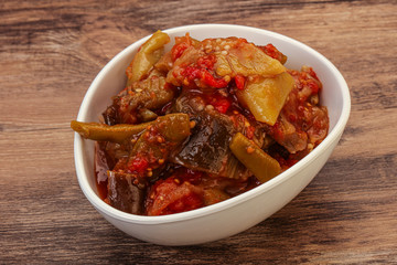 Caucasian vegan cuisine - ajapsandali with vegetables