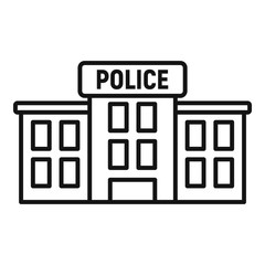 Police station icon. Outline police station vector icon for web design isolated on white background