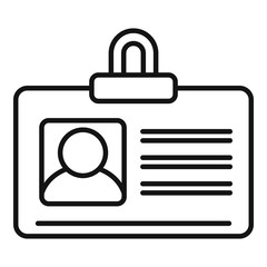 Police id card icon. Outline police id card vector icon for web design isolated on white background