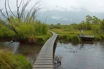 Fototapeta premium Northern Lagoon Circuit on Glenorchy Walkway in Glenorchy,Otago on South Island of New Zealand 