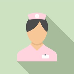 Nurse worker icon. Flat illustration of nurse worker vector icon for web design
