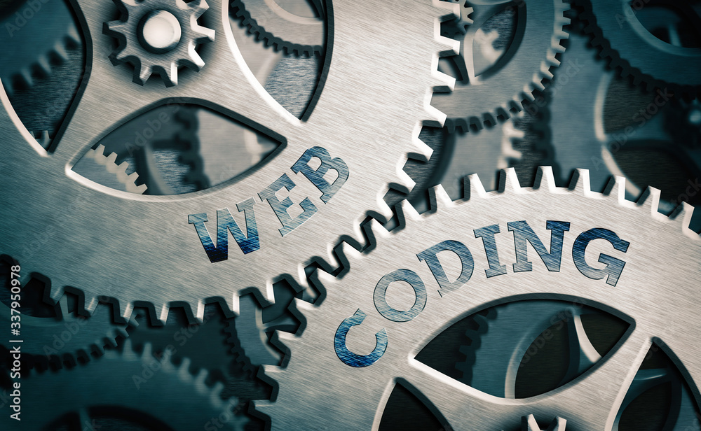 Aufkleber text sign showing web coding. business photo showcasing work involved in developing a web site for t