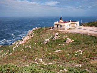 Fototapeta na wymiar Lighthouse at Cape Prior, near Ferrol, La Coruna, Galicia, Spain