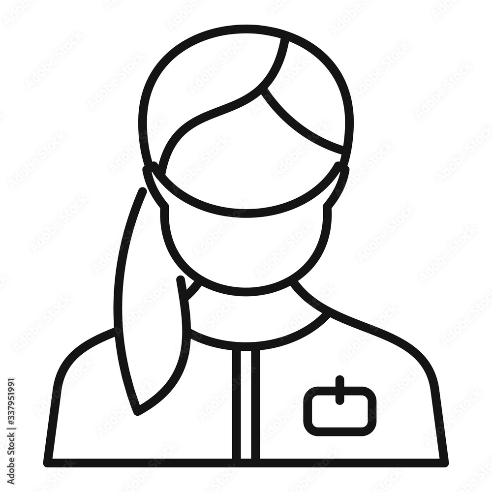 Wall mural hospital nurse icon. outline hospital nurse vector icon for web design isolated on white background