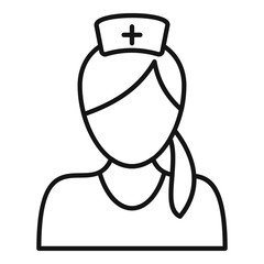 Professional nurse icon. Outline professional nurse vector icon for web design isolated on white background