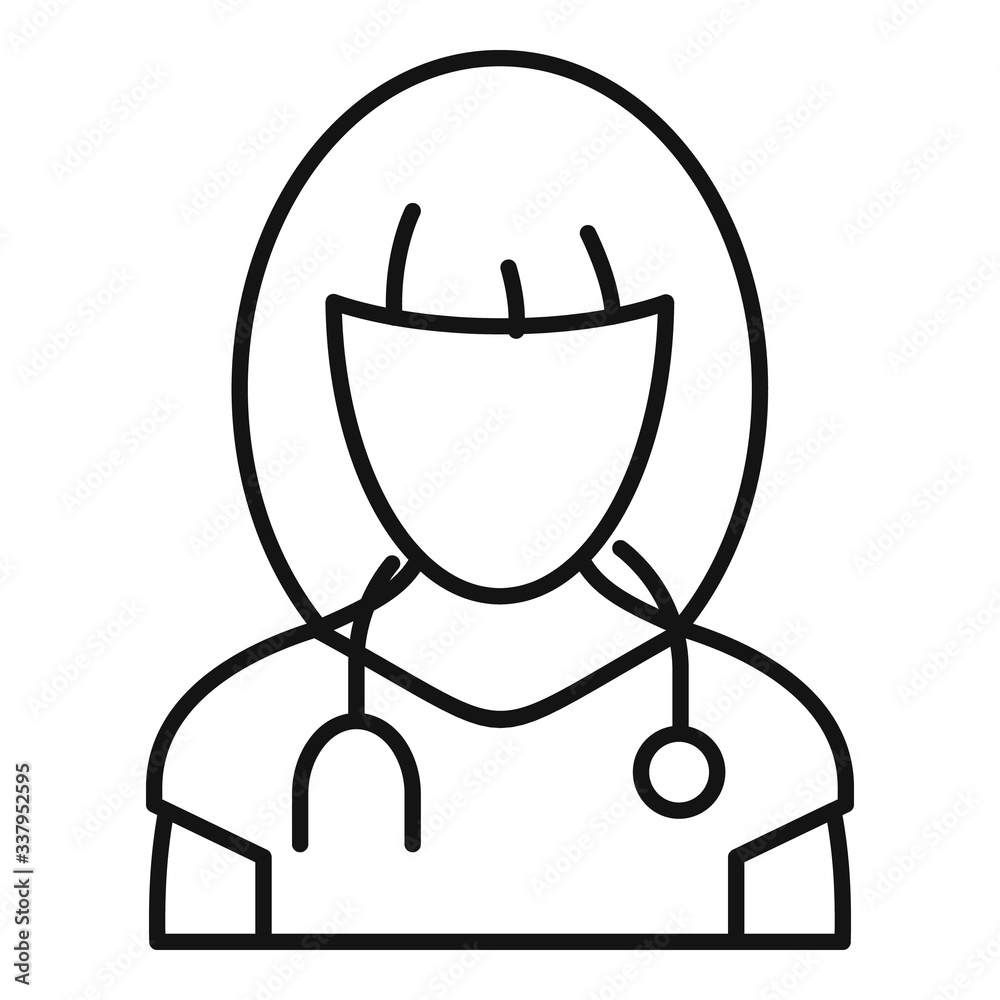 Poster job nurse icon. outline job nurse vector icon for web design isolated on white background