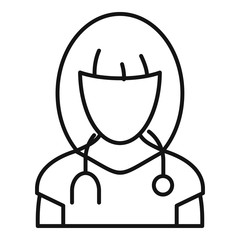 Job nurse icon. Outline job nurse vector icon for web design isolated on white background