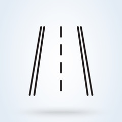 Road icon simple style. Vector illustration Linear style