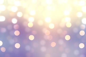 Obraz premium Christmas bokeh on lilac defocus background. Garland lights pattern. Festive shiny illustration.