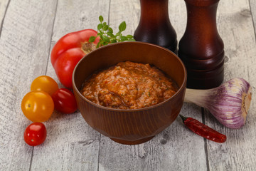 Famous Spanish gazpacho tomato soup