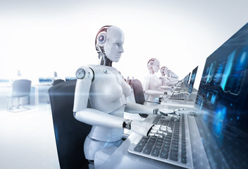 Cyborg work on computer