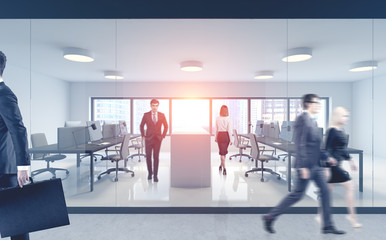 Fototapeta premium Business people in modern white office