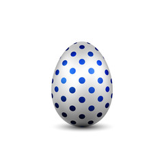 Easter egg 3D icon. Cute color egg, isolated white background. Bright realistic design, decoration for Happy Easter celebration. Holiday element. Shiny pattern. Spring symbol. Vector illustration