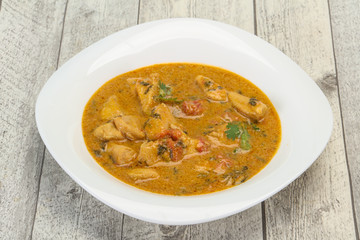 Traditional thai curry chicken soup