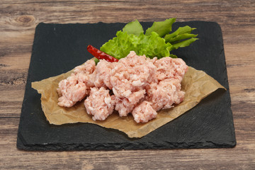 Homemade pork minced meat for cooking