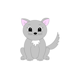 Cartoon cute cat. Vector illustration for children.