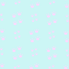 Seamless pattern with paws. Vector illustration.