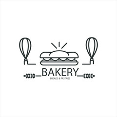 bakery logo vector design illustration. bakery symbol healthy food