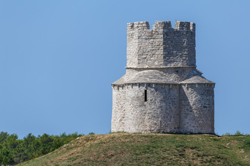 Fototapeta na wymiar Medieval Saint Nickolas church near Zaton town, Croatia
