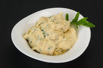 Hummus snack with olive oil