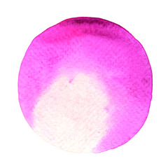 Pink, red and purple watercolor hand painting banner outer of circle shape for decoration artwork.