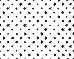 Fototapeta na wymiar Seamless pattern with black stars on a white background 
