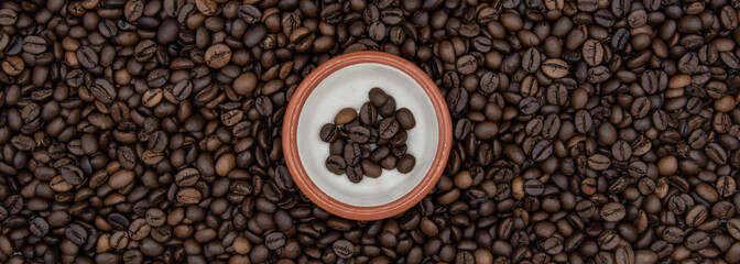 Coffee Beans with Bowl In Center