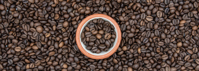 Coffee Beans with Bowl In Center