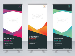 Business banner roll up set,standee banner template,Modern banner.